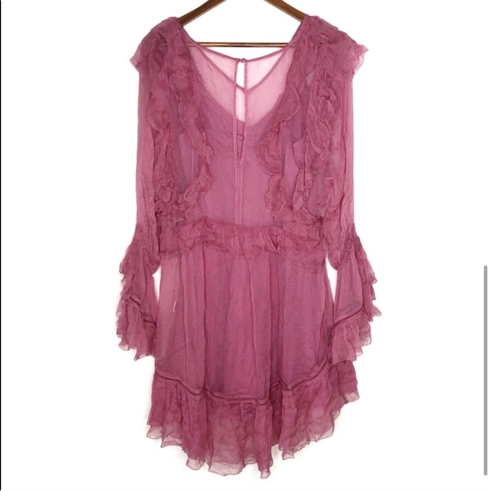 Love Sam | Juliet Pink Ruffle Mini Dress | M - Picture 4 of 7